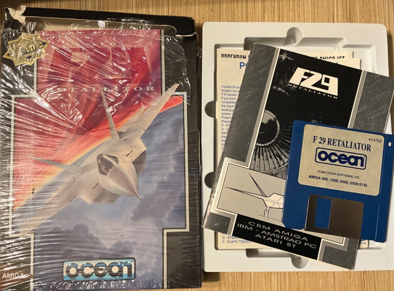 F29 Retaliator Amiga Game in Shrink  VINTAGE AMIGA COMPUTER GAME