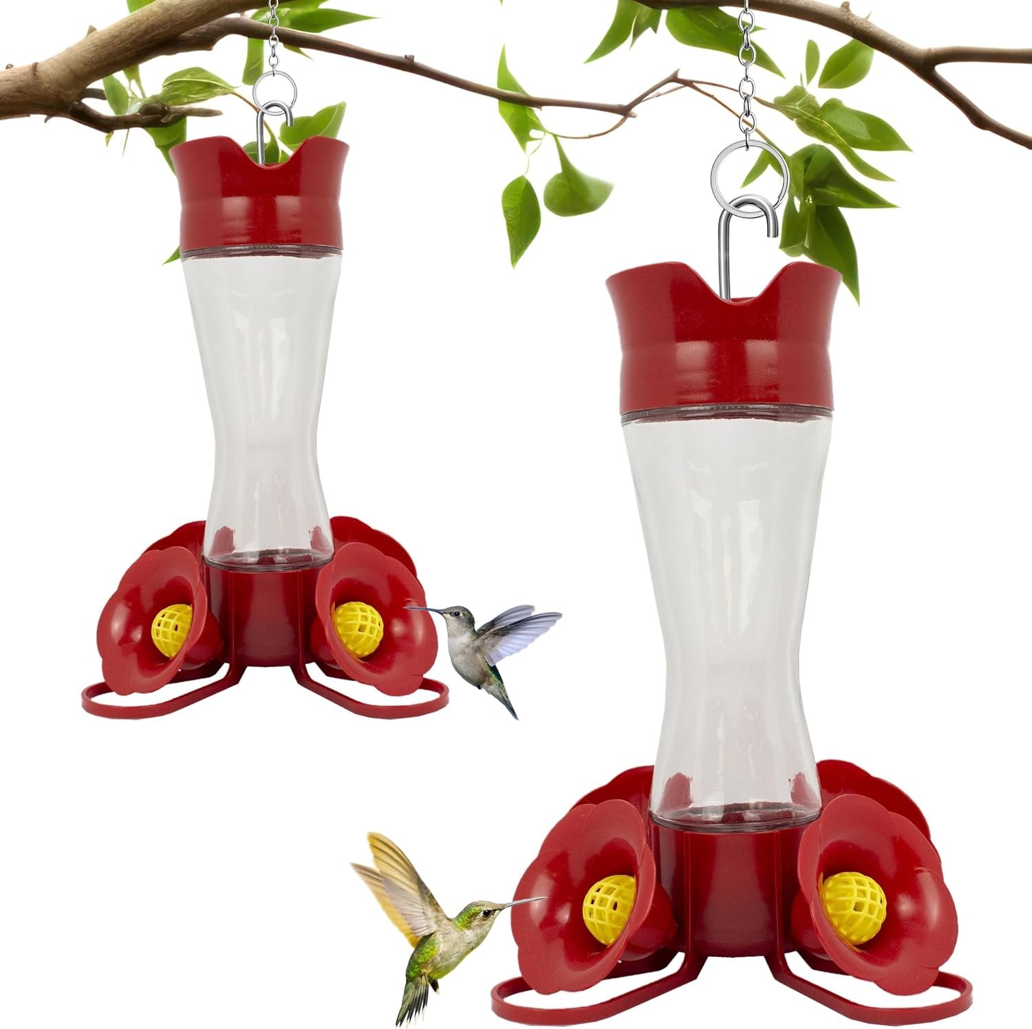 Perky-Pet 203CPBN-2 Glass Hummingbird Feeders for Outdoors with Clear