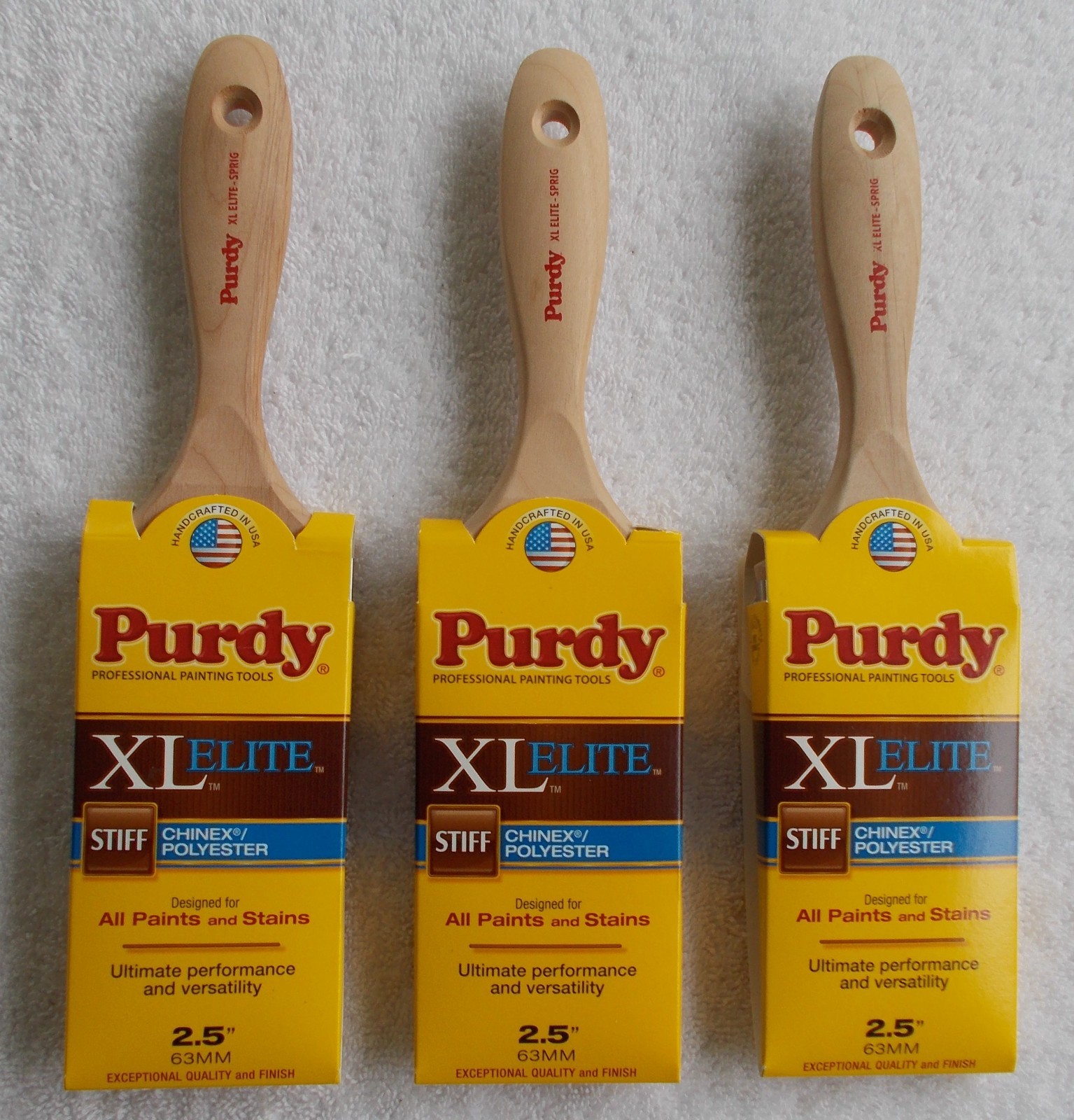 (3) NEW 2.5" Purdy XL ELITE Sprig Paint Brush