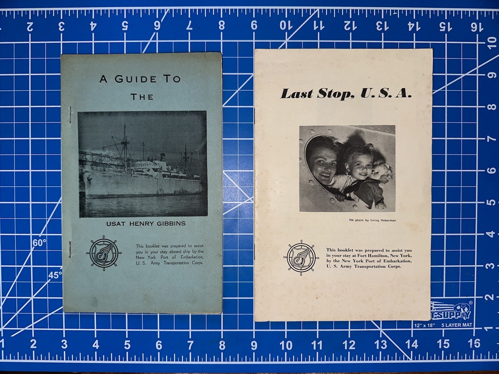 Set Of 2 World War II Era, Military Pamphlets Last Stop USA USAT Henry Gibbins