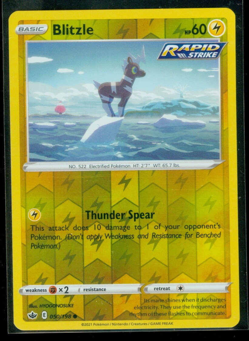 Pokemon BLITZLE 050/198 Chilling Reign - Rev Holo - - MINT