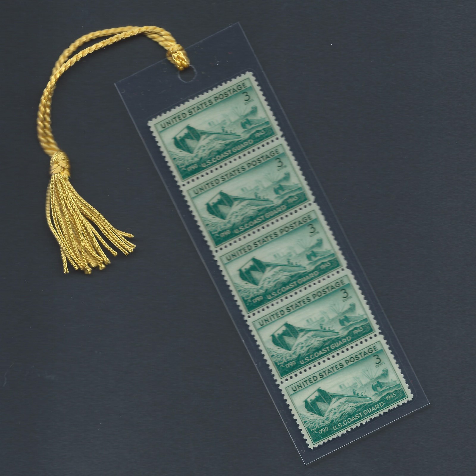 Coast Guard - Vintage Set of 5 WWII Stamps Bookmark Unique!