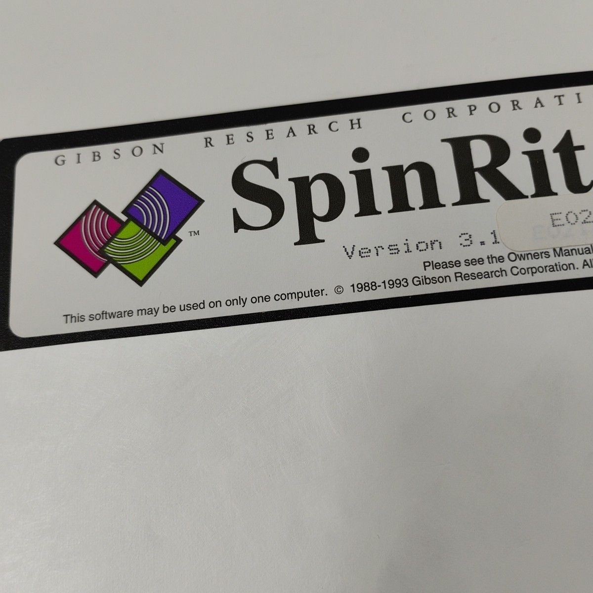SpinRite 3.1 Disk Drive Data Recovery Software 3.5" 5.25" Floppy Disks + Manual