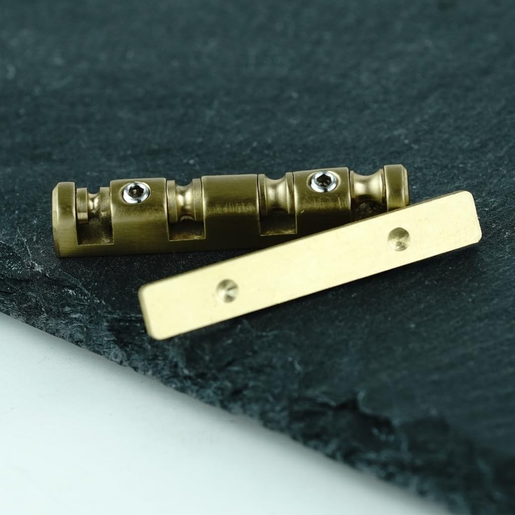 Guyker 4 String Bass Guitar Nut, Height Adjustable 38mm Brass Roller Nut Spli
