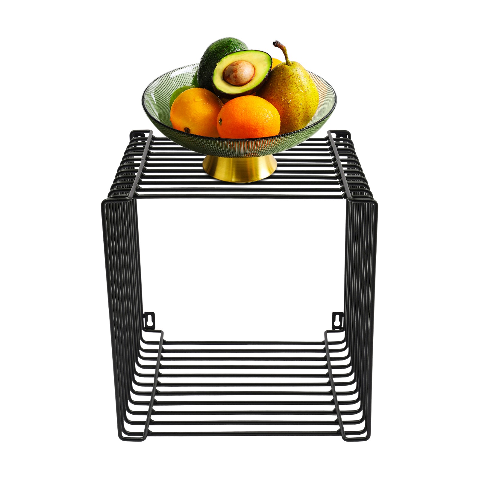 30x30x30cm Vintage Side Table Square Geometry Side Table Linear Metal End Table