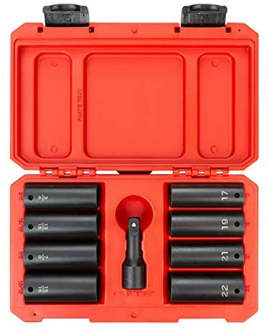 TEKTON 1/2 Inch Drive Impact Lug Nut Socket Set (9-Piece) | SID92415