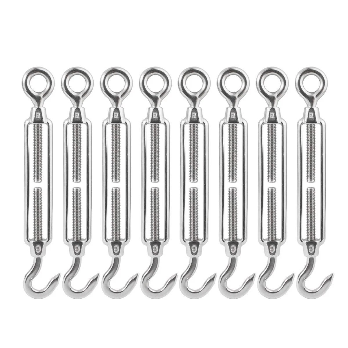 M6 1/4 inch Turnbuckles Hook 304 Stainless Steel Turnbuckle Heavy Duty Wire R