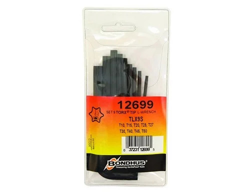 Bondhus 12699 - Set 9 Torx® Key Set Long (T10 - T50) Pouch - 1EA