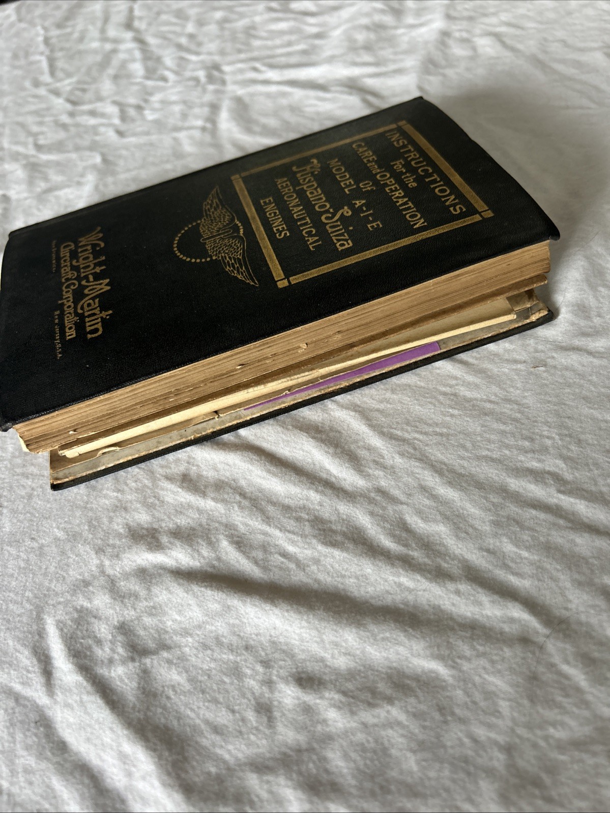Signed John J Borrup Model A-I-E Hispano Souza Aeronautical Engines Wright P&WA