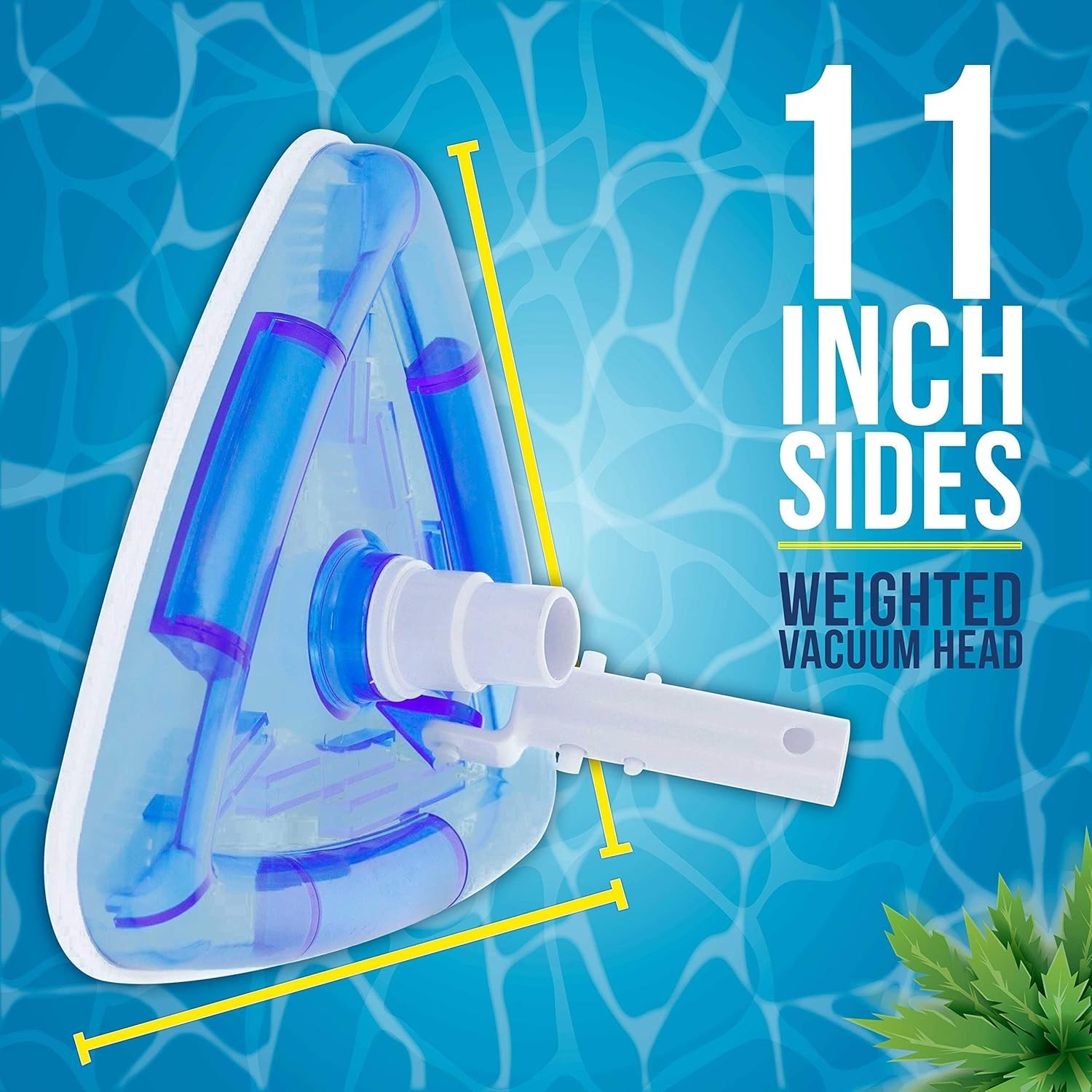 U.S. Pool Supply Weighted Transparent Triangular Pool Vacuum Head with Swivel...
