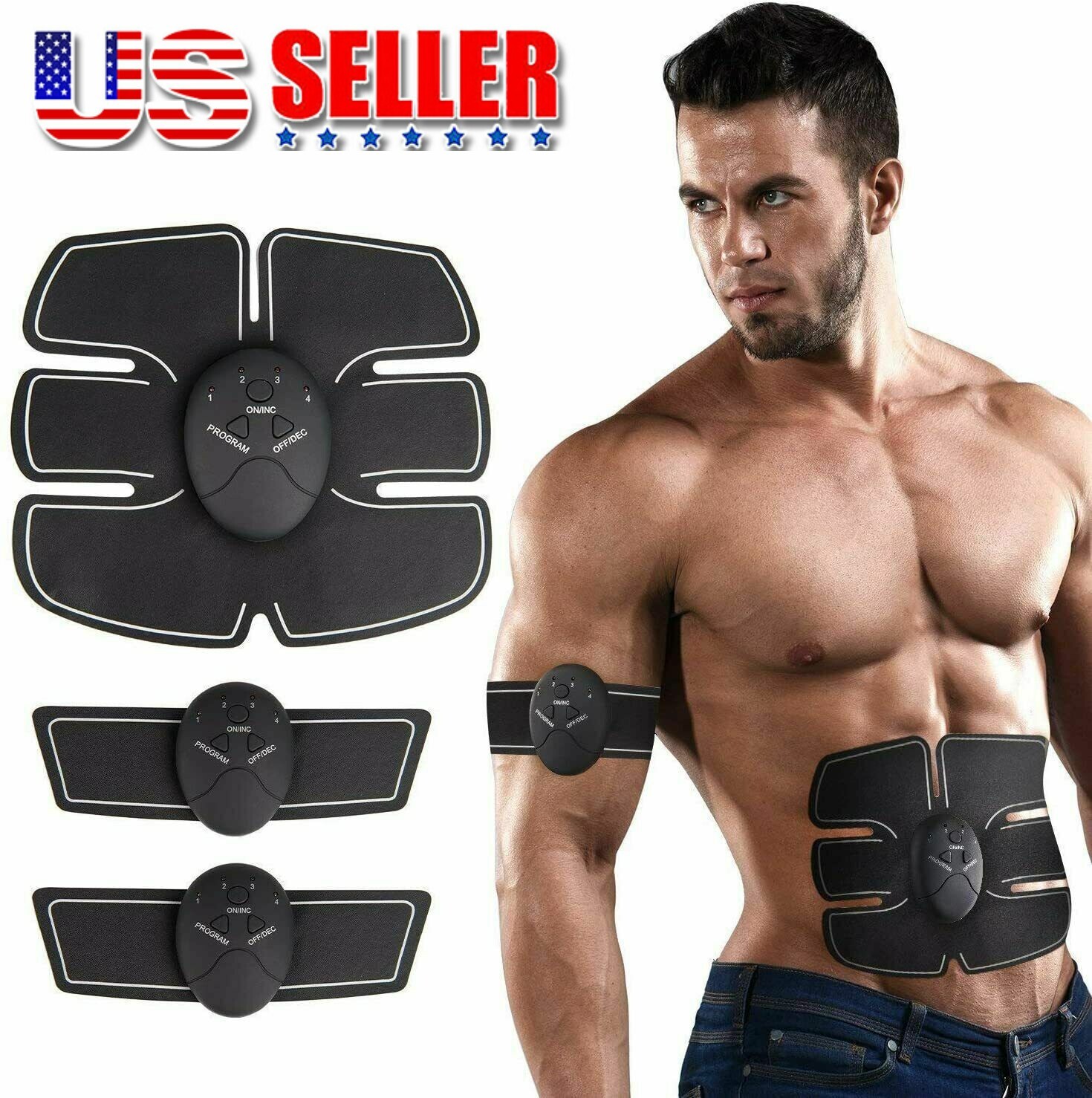 ABS Arms Leg Electric Muscle Strengthening & Fat Burning Stimulater Unisex Use