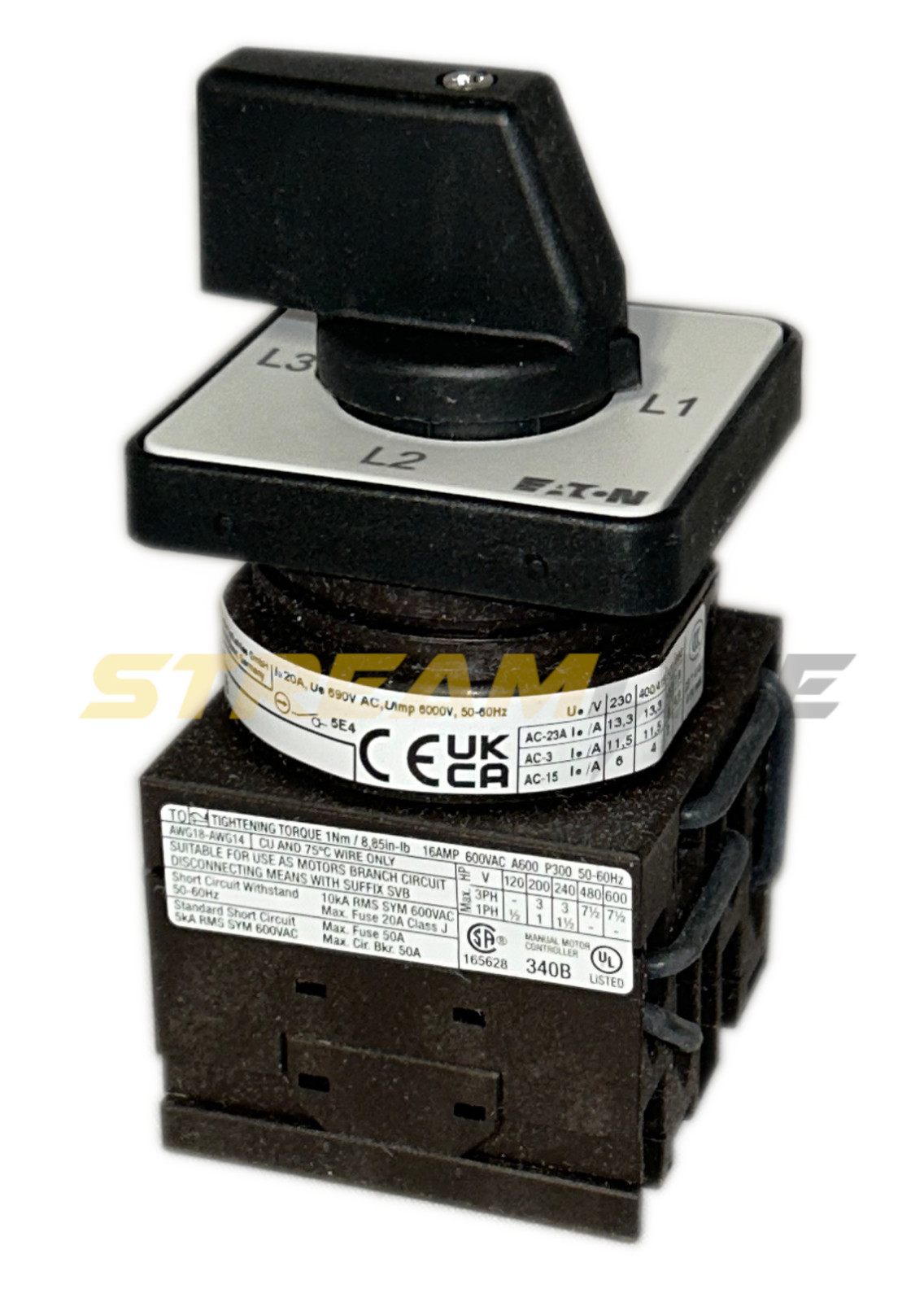 Eaton T0-3-8048/E Ammeter Selector Switch, Maintained, 0(Off) Position, 20 Amp