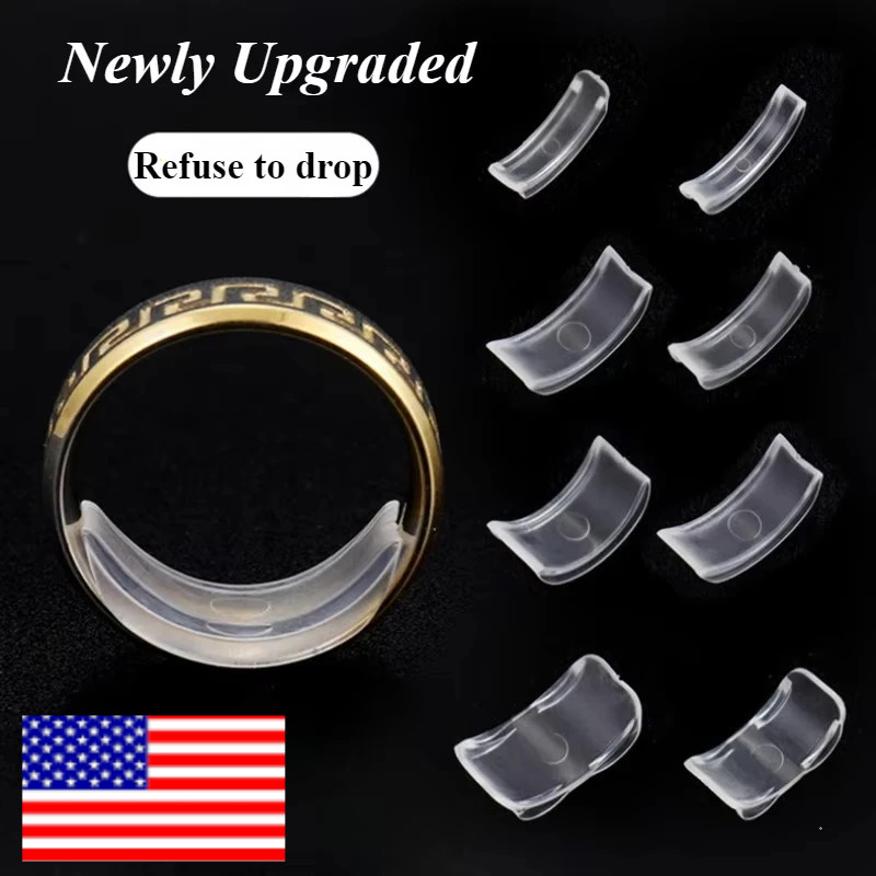 8 Sizes Clear Silicone Ring Sizer Invisible Adjuster Anti-Loss for Loose Rings