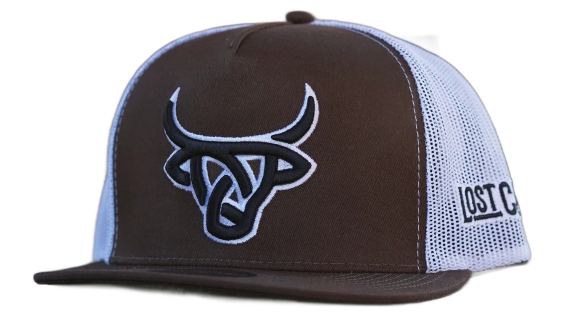 Lost Calf Black Logo Brown White Mesh - Hats Cap - Charolais Flat