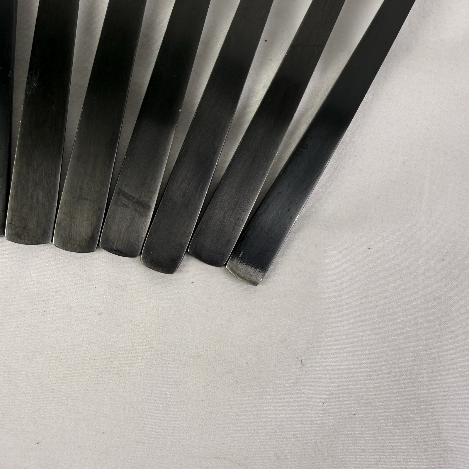 35 Piece Cambridge Cecil Black Satin Flatware Silverware Service For 7 Titanium