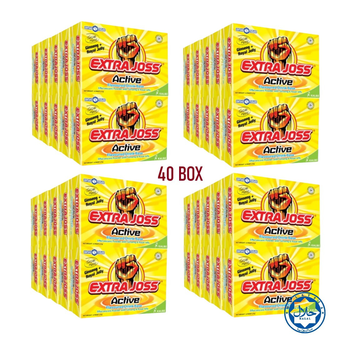EXTRA JOSS 40 Box (240 SACHETS) Energy Drink Powder Sugar Free Boost Stamina