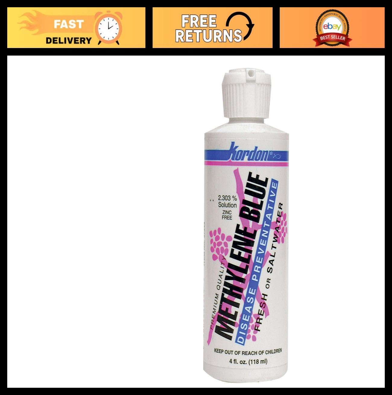 Methylene Blue Aquarium Treatment - Prevents Fungal Infections & Parasites, 4oz