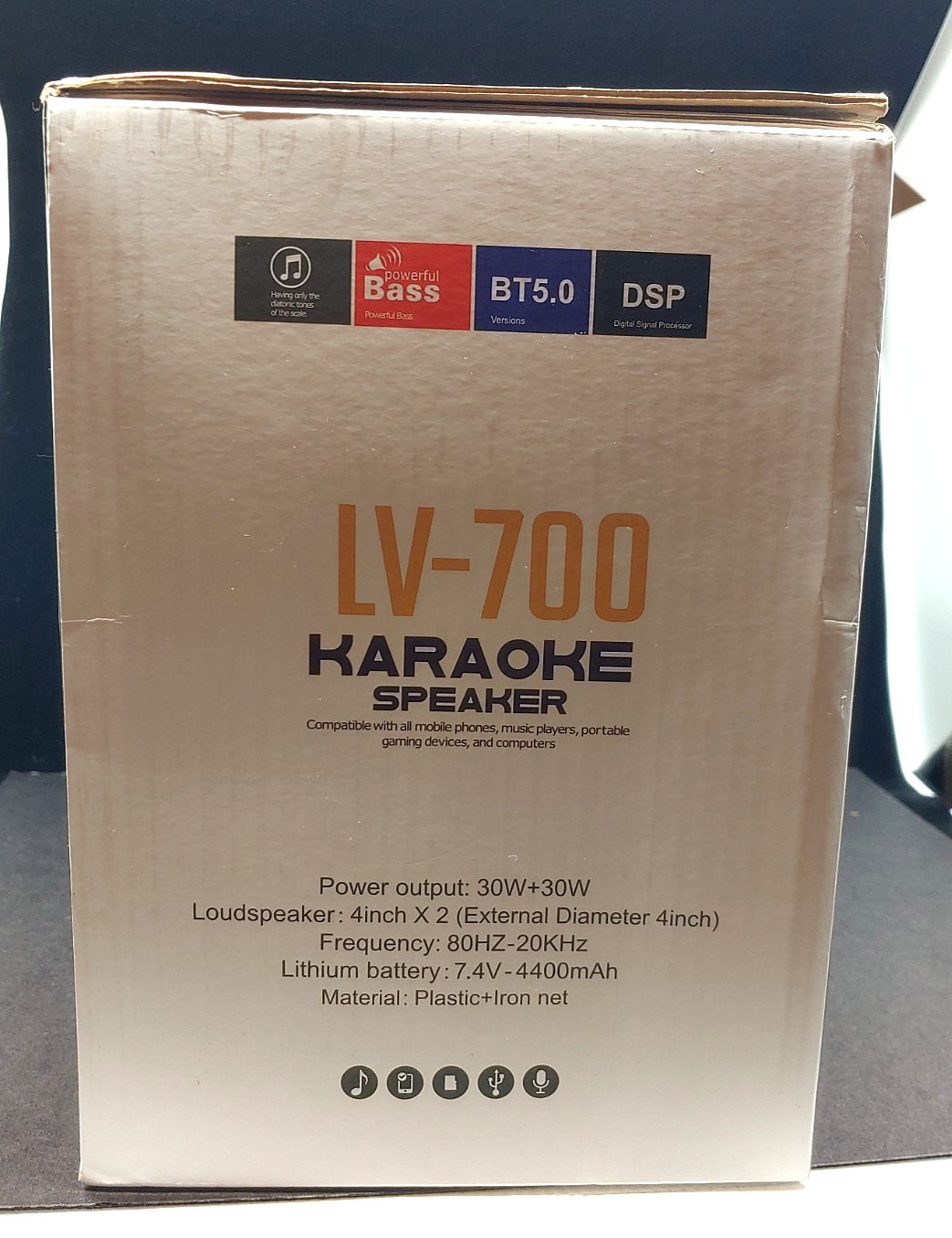 LVTEL LV-700 Karaoke Machine with 2 UHF Wireless Microphones - New