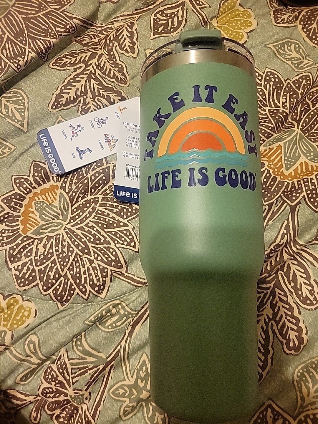 Life Is Good Take It Easy Stainless Steel Insulated Tumbler Cup New 32Oz
