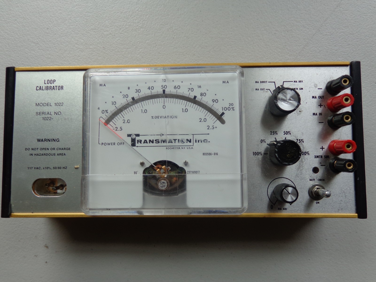 Transmation Inc. Loop Calibrator Model 1022 117VAC