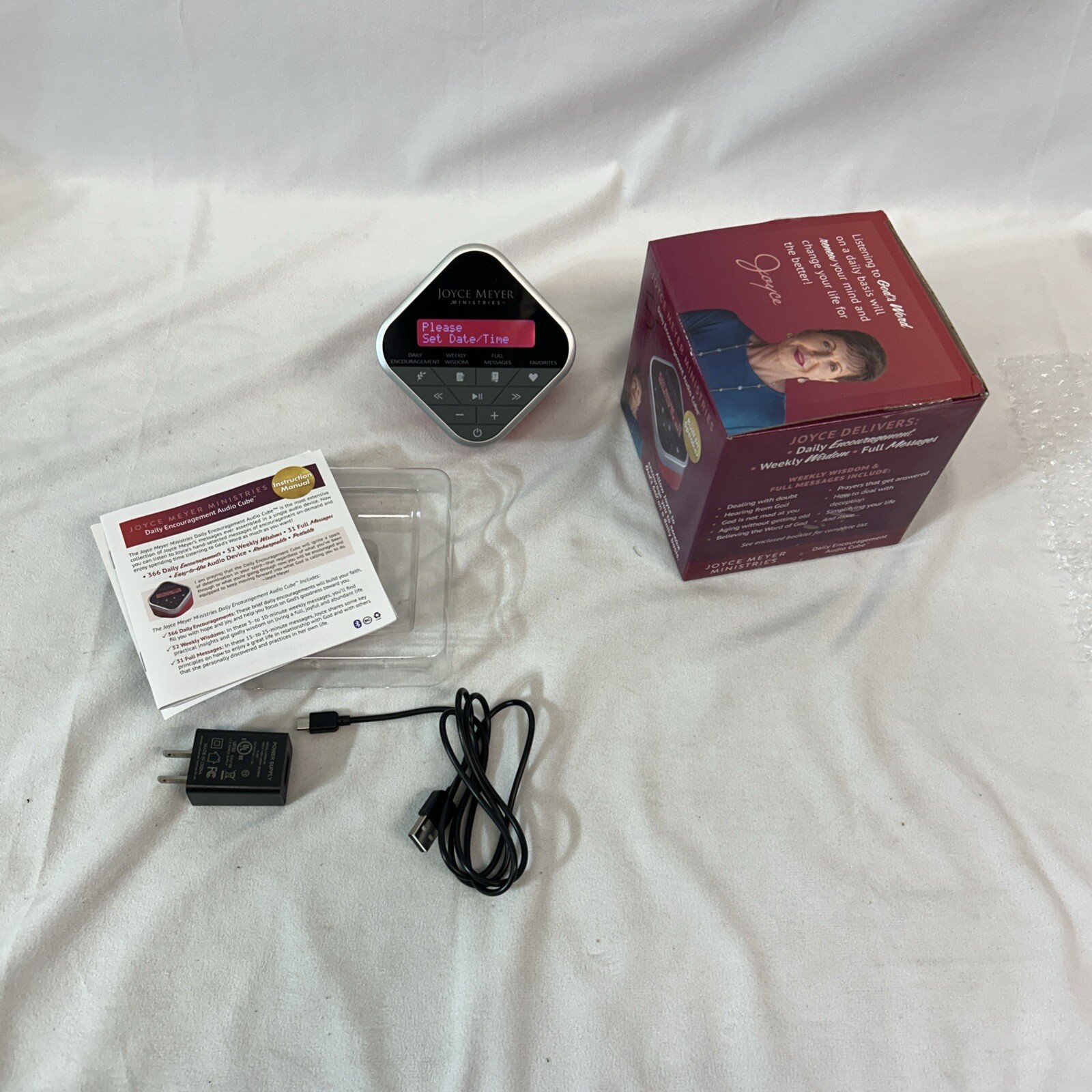 Joyce Meyer Ministries Daily Encouragement Audio Cube With Built-In Speaker Red