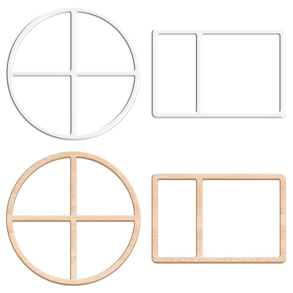 2PCS Rectangle 2 Pocket Valet Tray Router Templates - Round 4 Pocket Acrylic