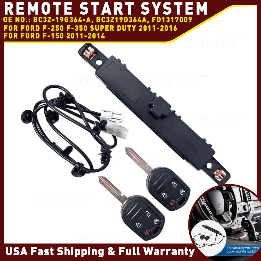 BC3Z-19G364-A Remote Car Start RPO Kit with 2 Keys for 2011-2014 Ford F-150 F150