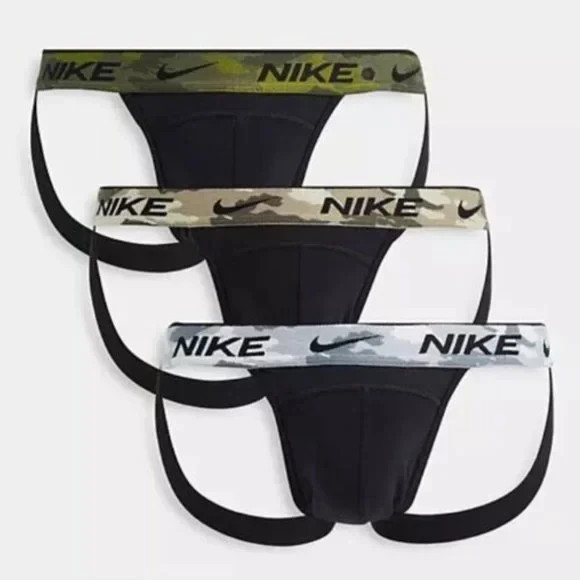 NIKE Dri-FIT Essential Cotton Stretch Jockstrap 3 Pack Men's Size XXL 2XL