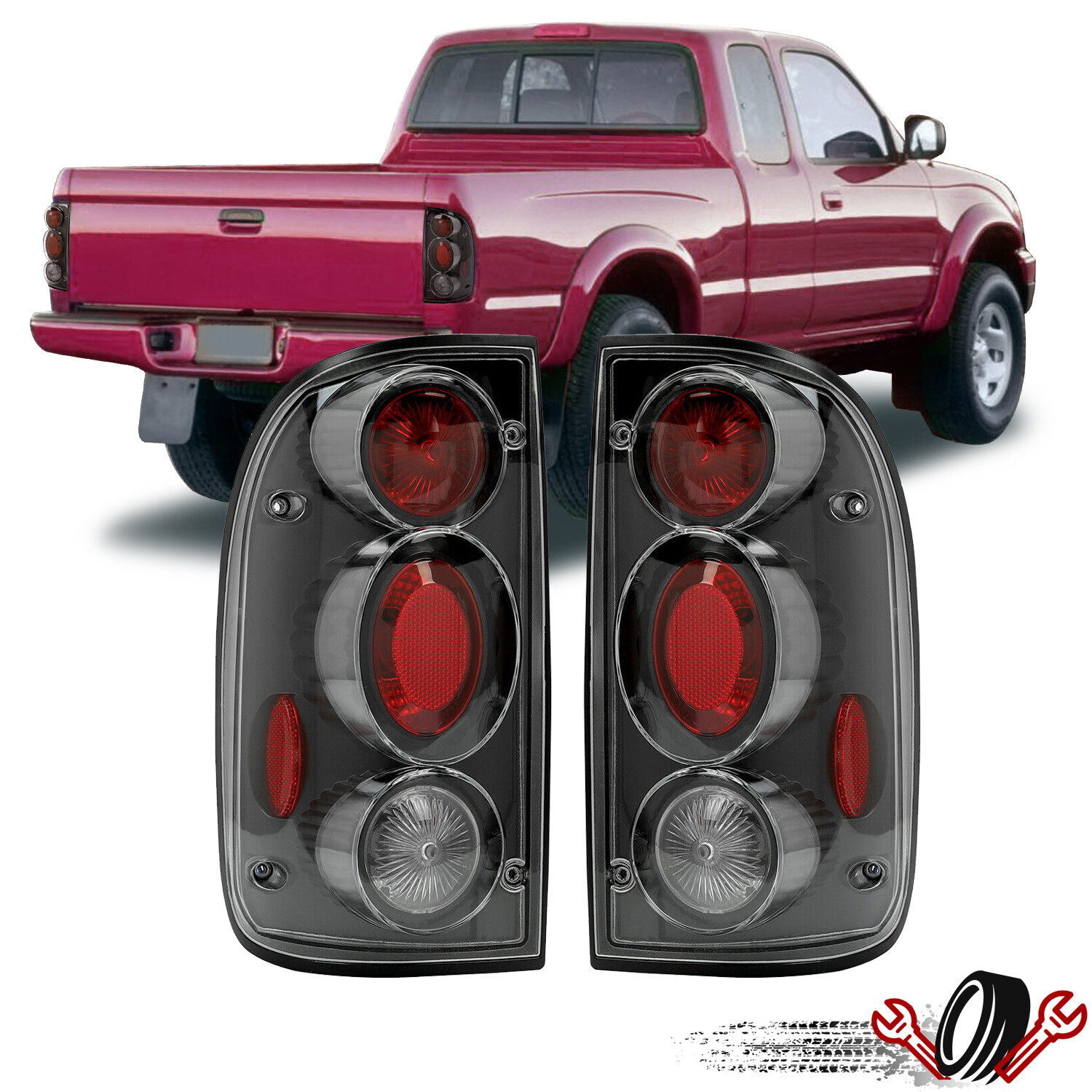 Tail Lights for Toyota Tacoma 2001-2004  Pair Replacement Tail Lamps Left+Right