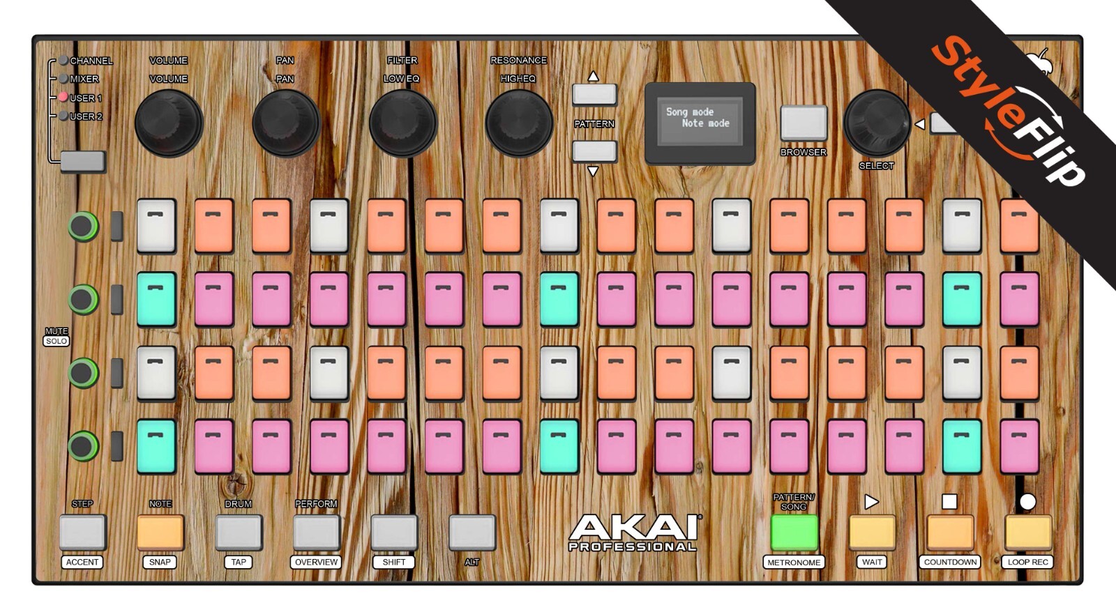 Akai Fire Skin | Wood #4 | Protective Decal | StyleFlip