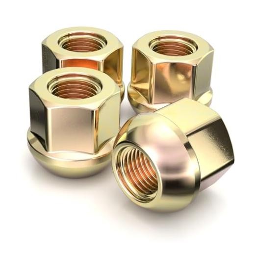 1309-14R Zinc M14x1.50 Radius Seat Open-End Lug Nut, 4 Pack