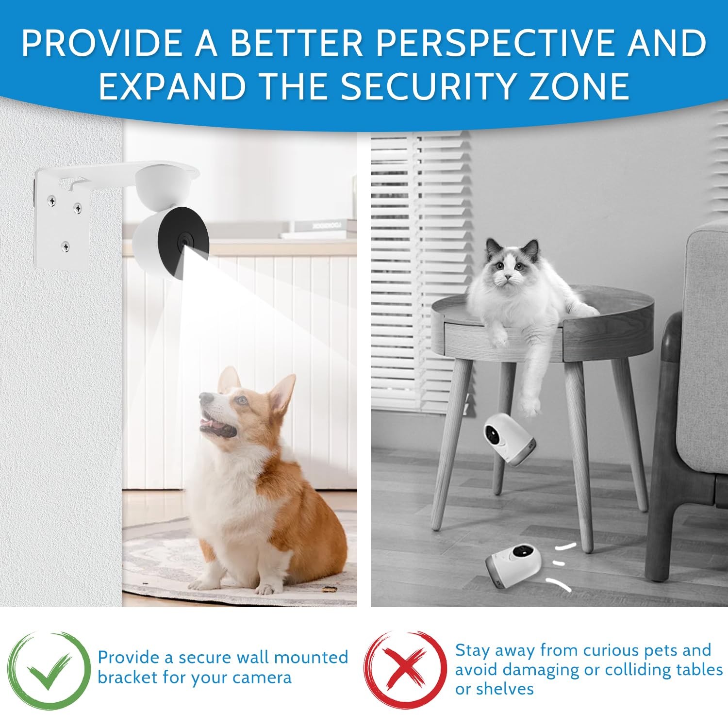 Google Nest Cam Indoor Security Camera Wall Mount Bracket 2 Pack Adhesive