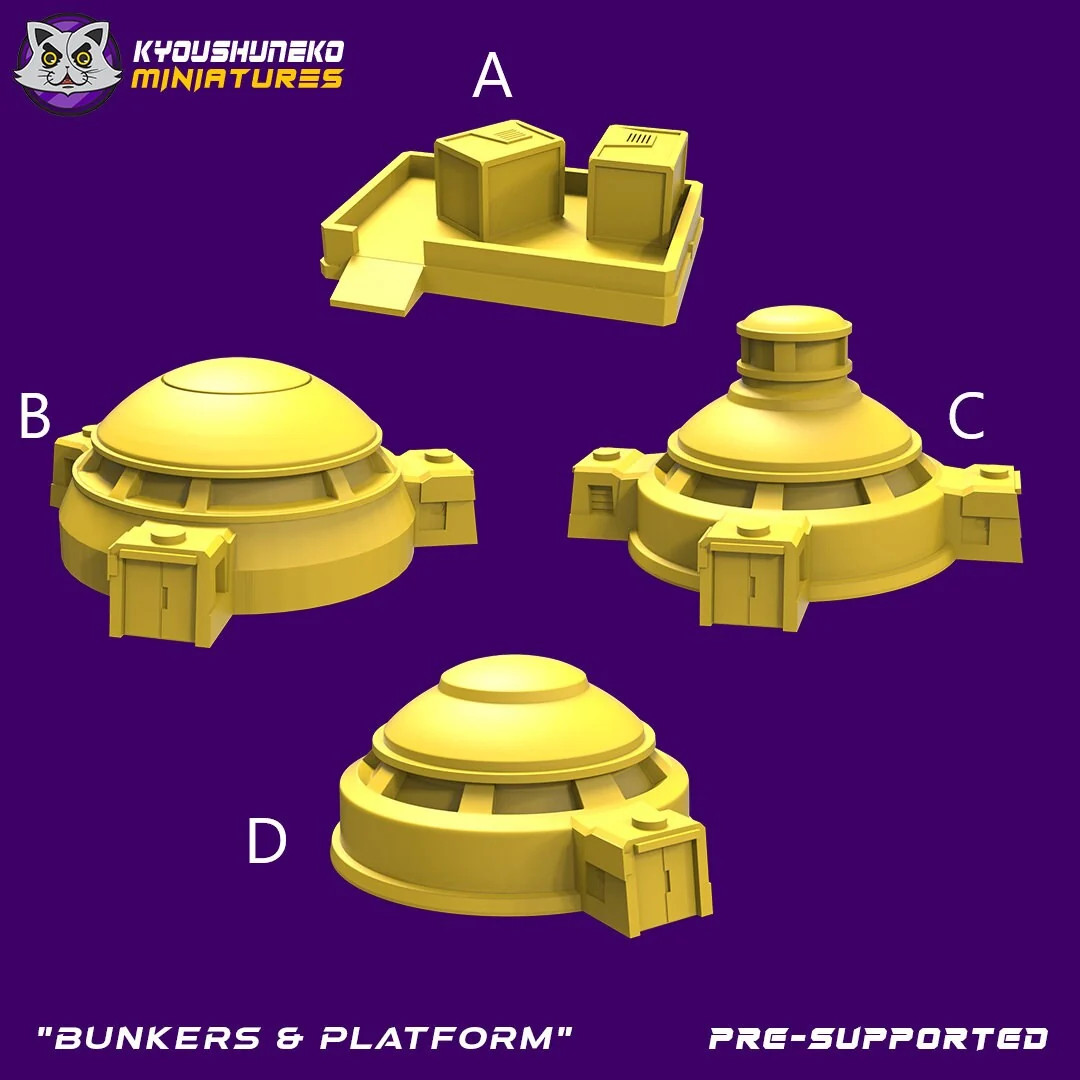 Dwarf Bunkers and Platform - Resin Tabletop Miniature