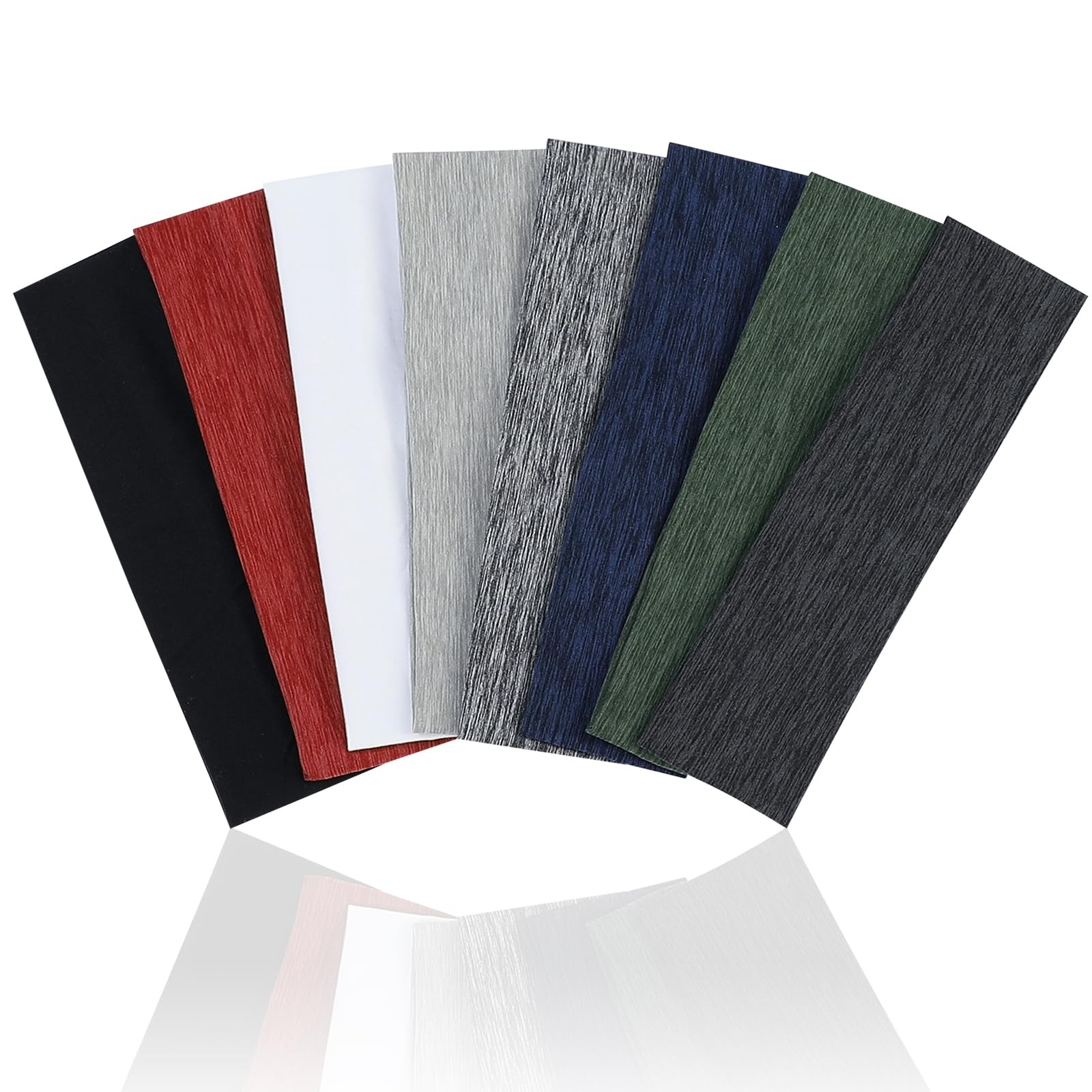 PAOFUPOS 8 Pack Sport Headbands for Men & Women, Elastic Soft Multi-color