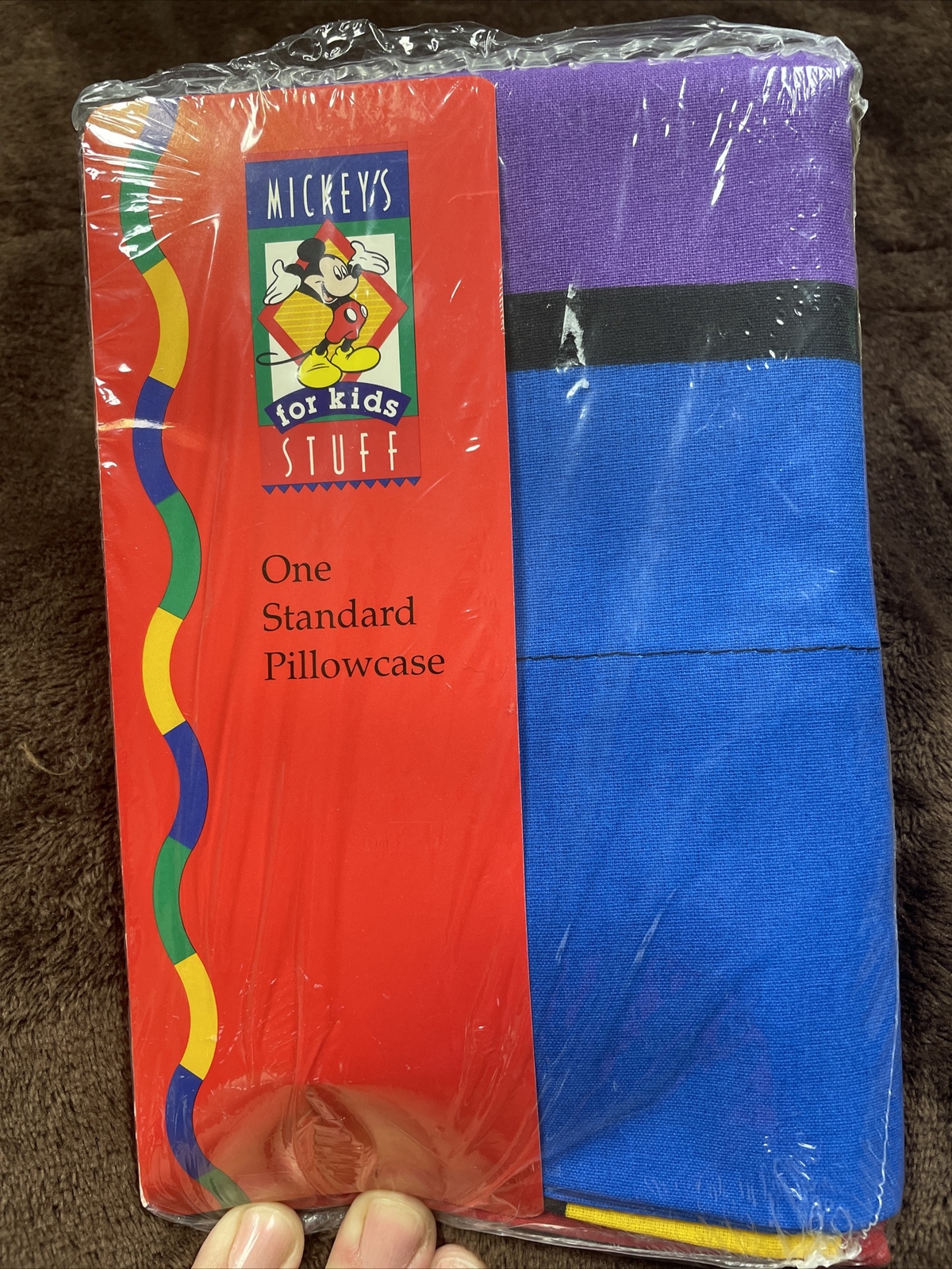 Disney Mickey’s Stuff For Kids Colorblock Multi One Standard Pillowcase New