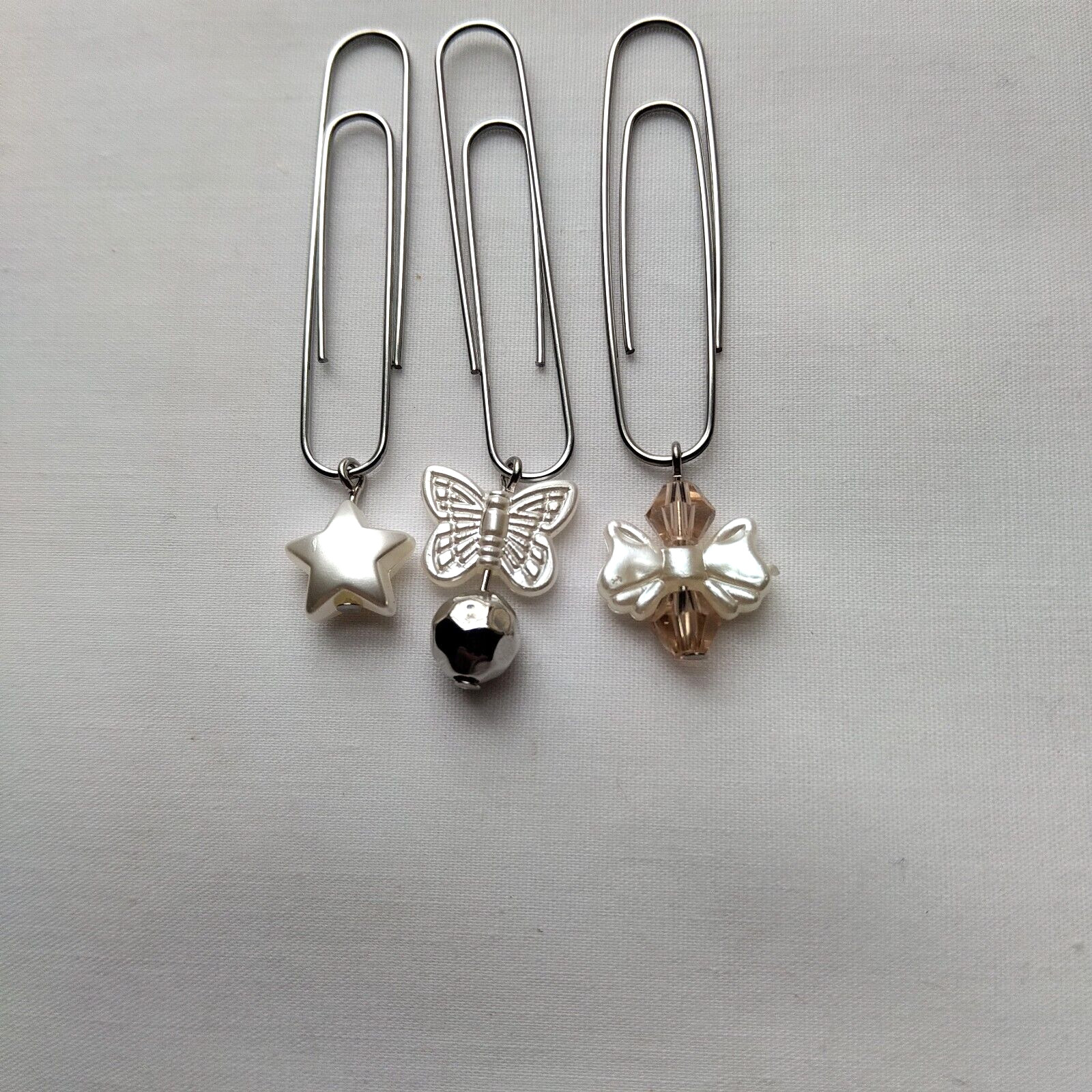 Star Bow Butterfly 3 Large Paper Clips for Folders Planner Book Office Accessory