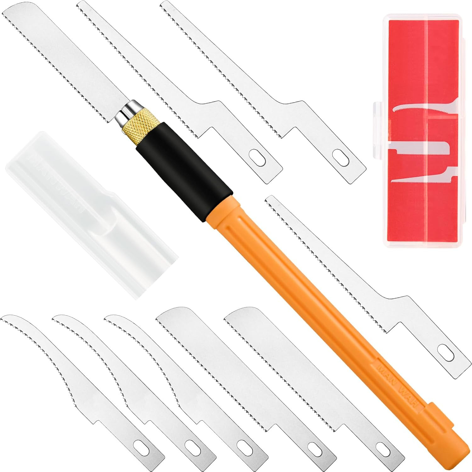 Mini Hand Saw Model Tools Small Hobby Saw Blades Kit with 9 Tiny Razor Hacksaw B