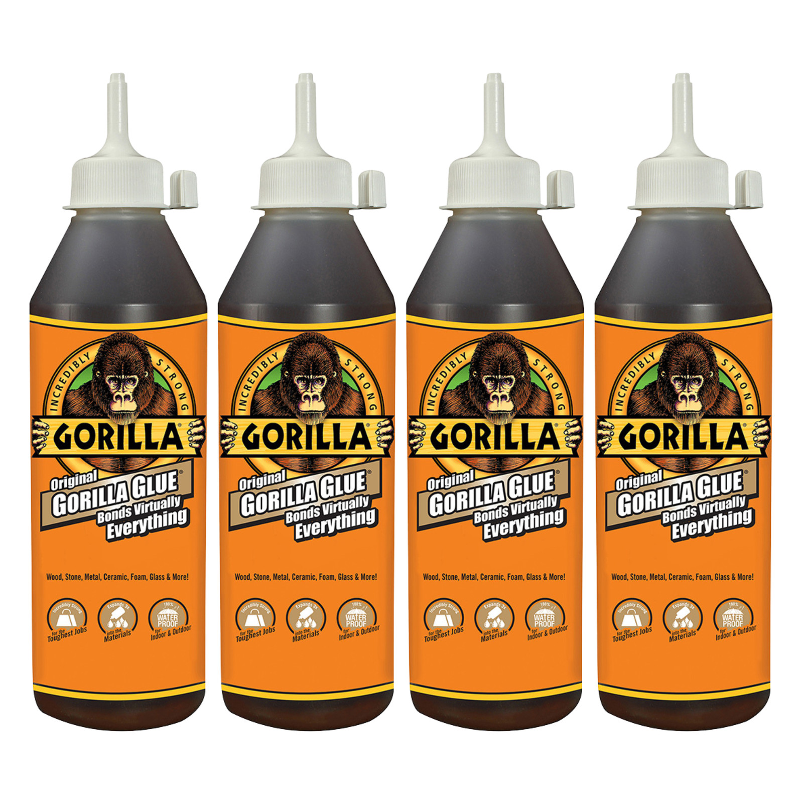 Gorilla Original Gorilla Glue: 18 oz. bottle (Brown) [4 Items]