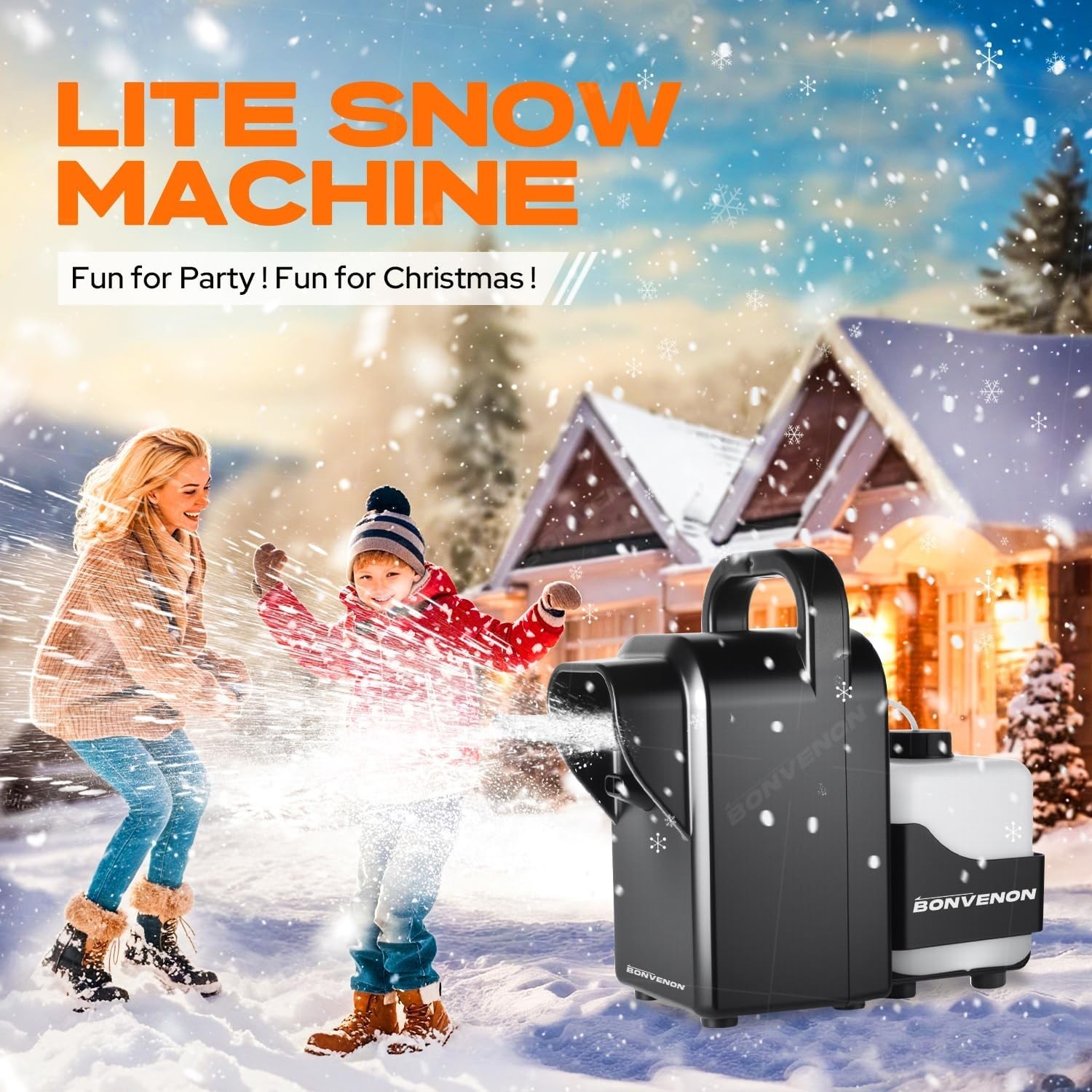 Adjustable Snow Machine Quieter Indoor Artificial Snowflake Maker with Dual Pump