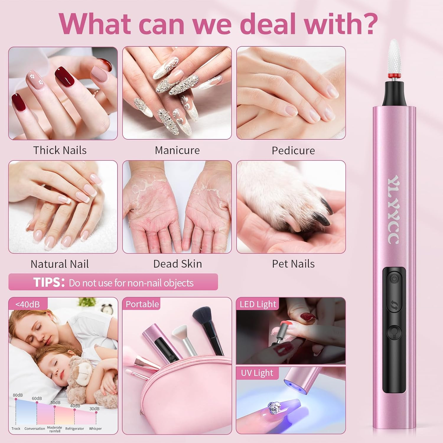 Cordless Nail Drill Electric File with UV Nail Lamp: Professional for Acrylic Ge