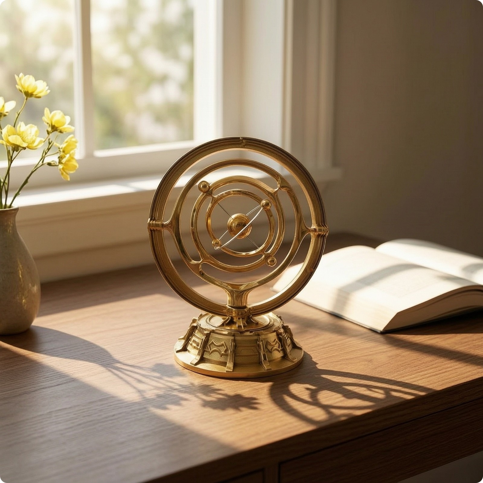 Desktop Sculpture with USB Cable Futuristic Celestial Sculpture Continuous