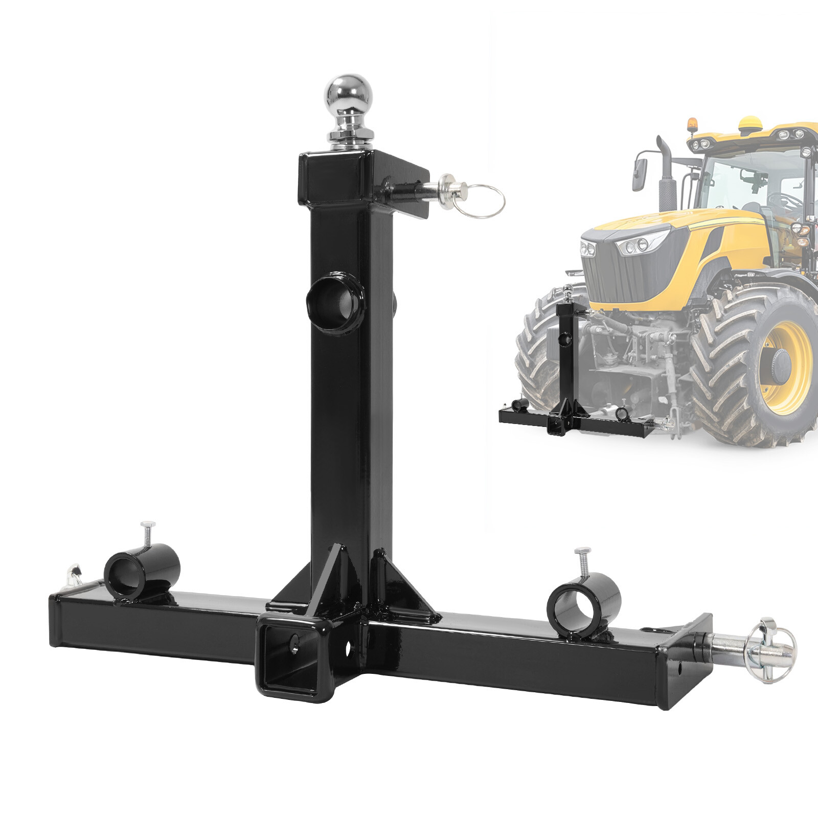 3 Point Hitch Adapter 2" Receiver for Tractors Gooseneck Trailer Drawbar (Cat 1)