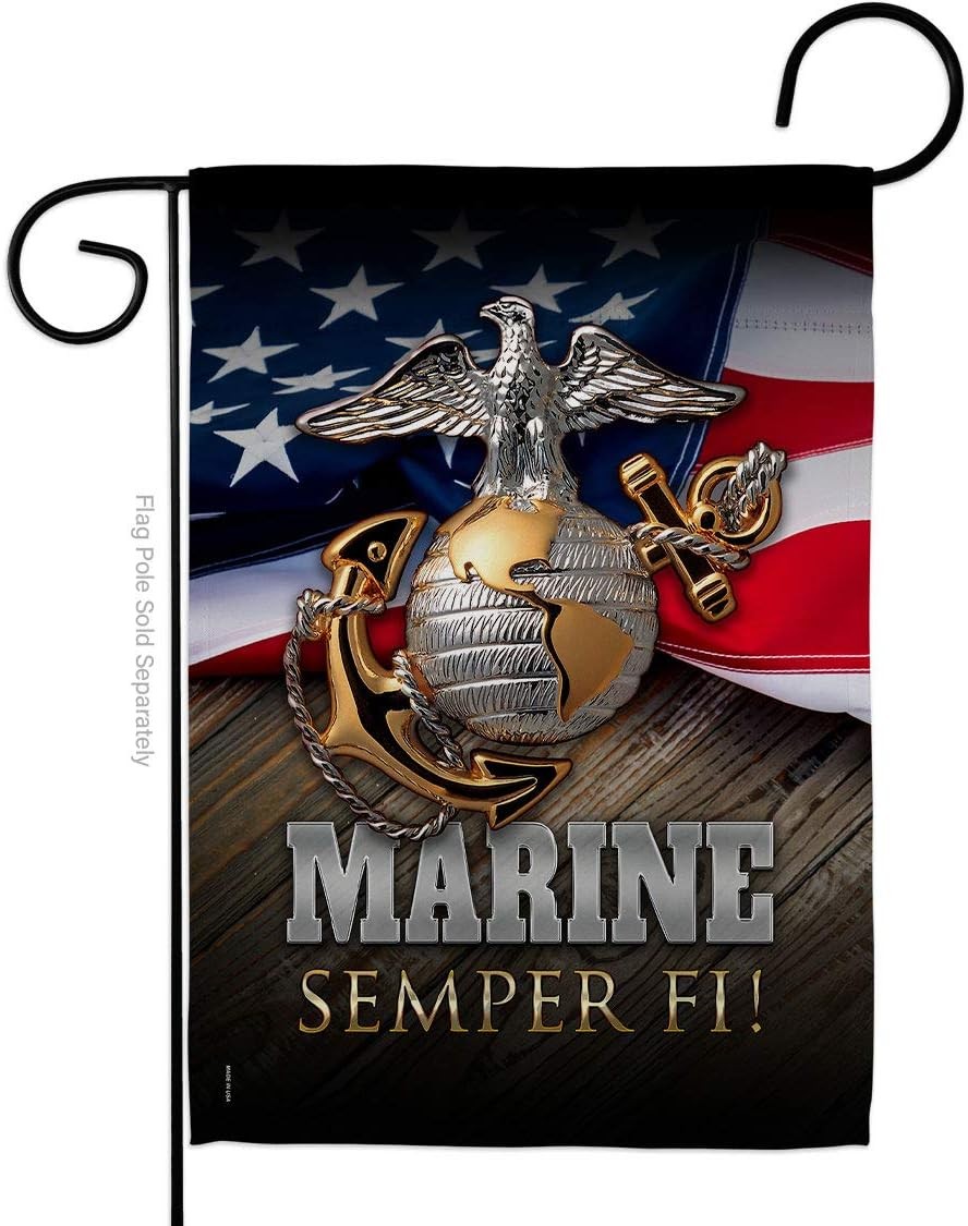 Marine Semper Fi Garden Flag - Armed Forces USMC United State American Military
