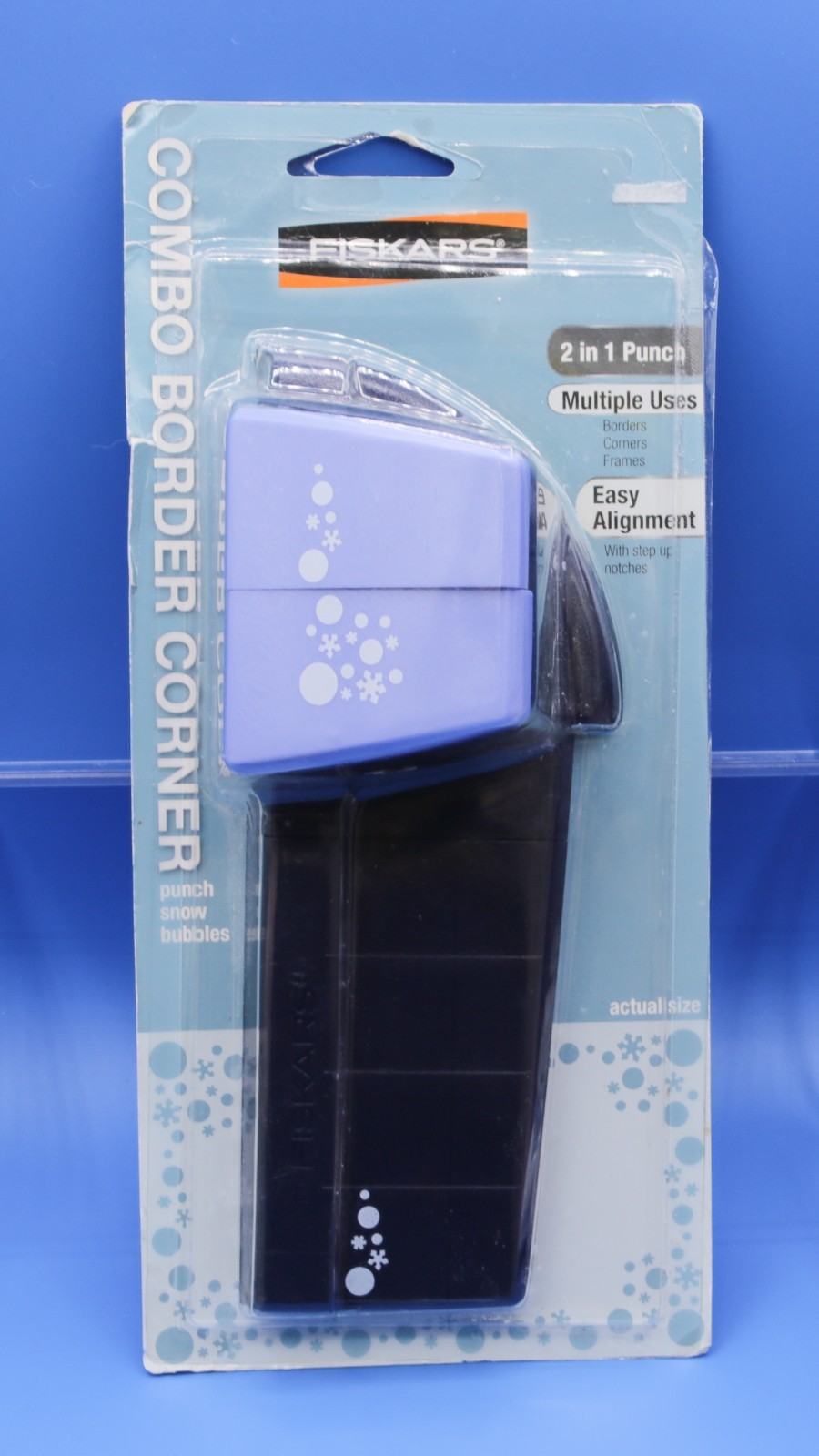 Fiskars Combo Border Corner Punch Snow Bubbles 2-in-1 Scrapbooking Craft New