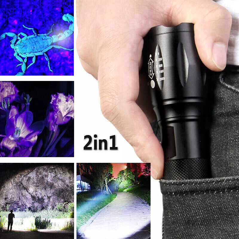 Super Bright 120000lm UV Torch Ultra Violet Flashlight Blacklight Light Lamp LED