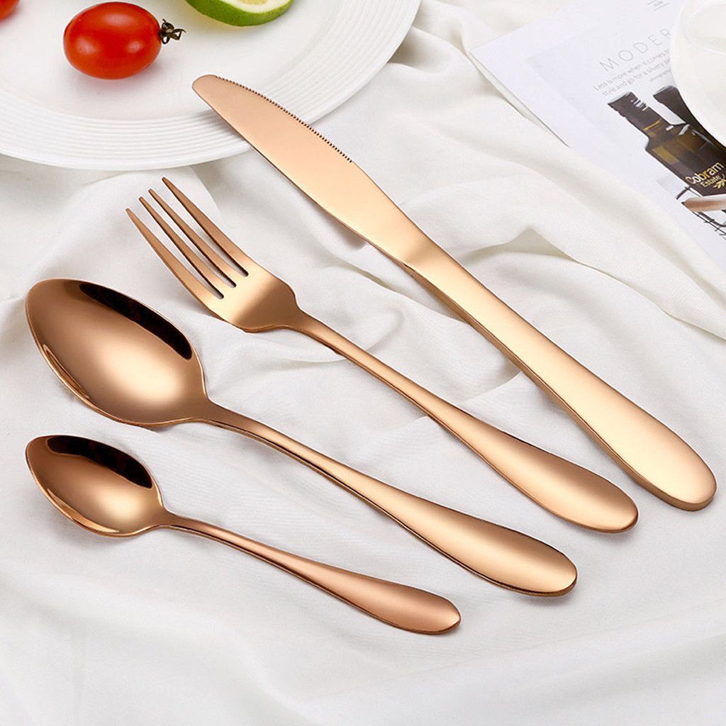 4pcs Silverware Set Flatware Cutlery Sets Stainless Steel Knife Fork Spoon US
