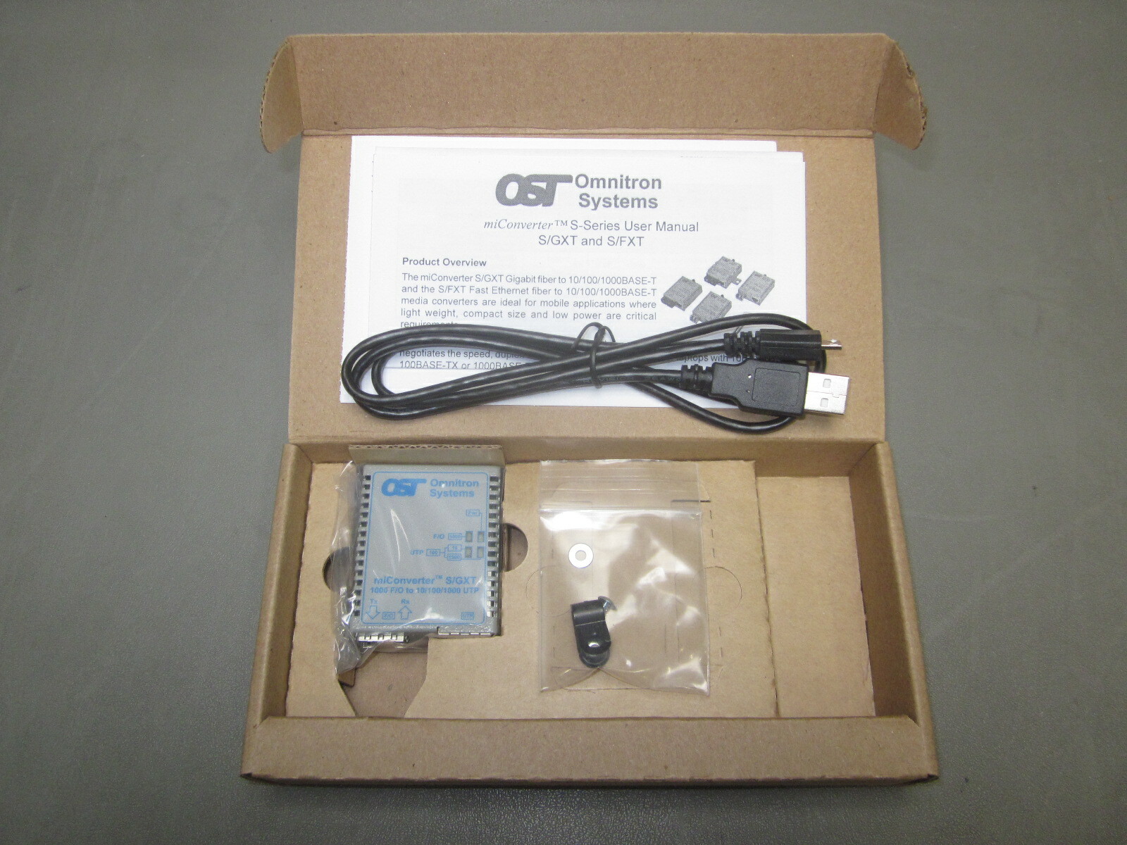 NEW OMNITRON SYSTEMS OST 1639-0-6 MICONVERTER S/GXT RJ-45 to 100/1000 Fiber SFP