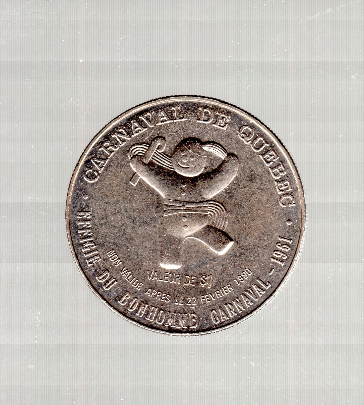 CARNAVAL DE QUEBEC 1961 PORTE ST-JEAN, ISSUED IN 1980,  IN 2x2 CARDBOARD