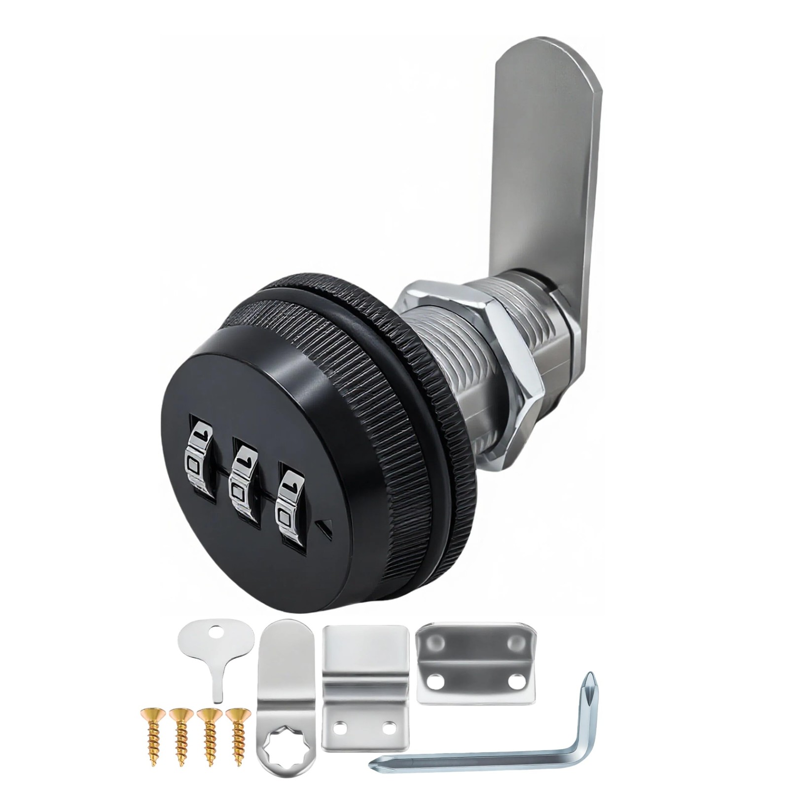 Combination Cabinet cam Lock,Black 3-Digit Combi Password Code File Drawer Lo...