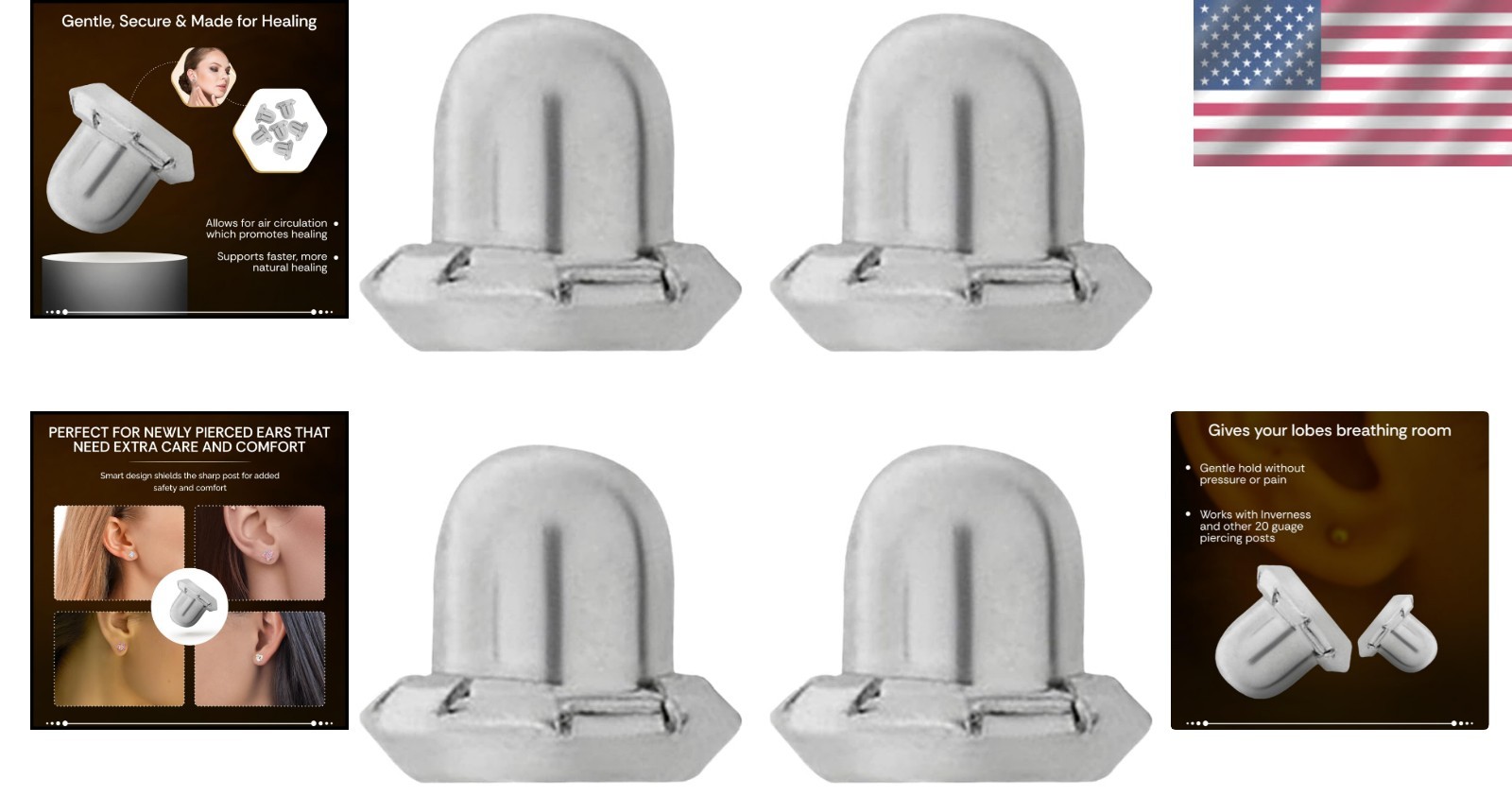 Durable Replacement Earring Clutches – Comfortable Fit for Healing Piercings